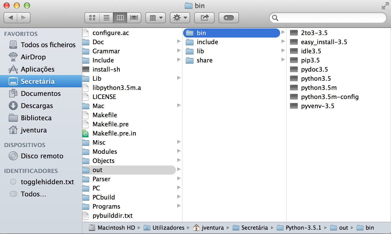 install python 3.5 mac terminal